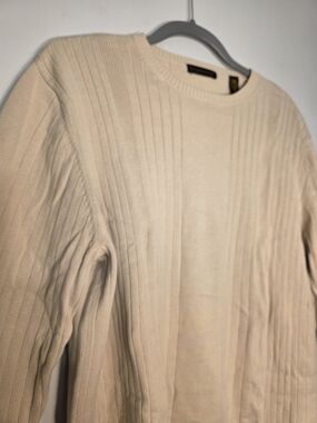Men's Crewneck Ribbed Sweater Beige